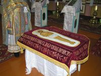 Село Боровлянка. Никольская Крестовоздвиженская церковь. 2008-02 — Прибытие плащаницы. Фото Владимира Шевцова. 24 февраля 2008