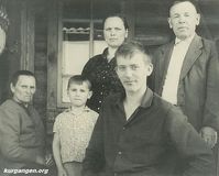 Жители села Кирово — Дружкова Анна Илларионовна, Дружков Алексей, Драчева Томара Порфирьевна, Драчев Александр, Дружков Порфирий Сергеевич, 1966 год. Фото из архива Ханбековой Анны.
