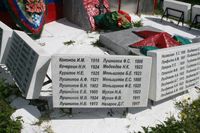 Село Прилогино Лебяжьевского района Курганской области — Мемориал, посвященный погибшим на фронтах Великой Отечественной войны. Фото Владимира Шевцова, 2022 год.