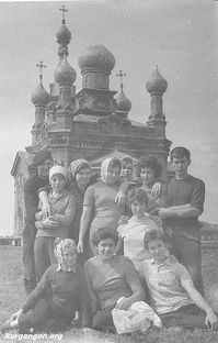 Курганская область, Варгашинский район, село Саломатное — Троицкая церковь в селе Саламатном, 1964 год. Фото из личного архива Пушкарева Николай Александровича.