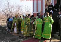 Курган. Храм во славу иконы "Торжество Пресвятой Богородицы" Порт-Артурской — Освящение храма 8 апреля 2012 года. Фото Владимира Шевцова.