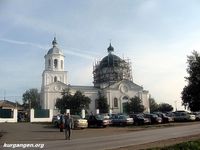 Мишкино. Празднование иконы "Торжество Пресвятой Богородицы" (Порт-Артурской) -  01 — Свято-Троицкая церковь в р/п Мишкино в которой хранится Порт-Артурская икона, построена в 1907, освящена в 1908г. Фото Николая Павлова, 2009.